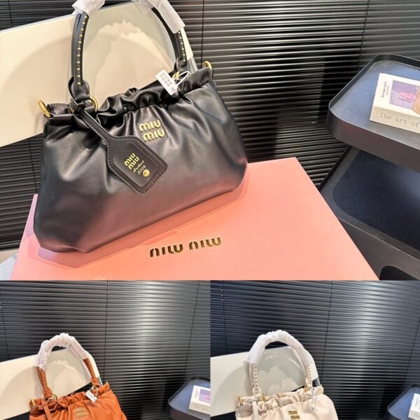 MIU Wander Matelassé Black Leather - Bag