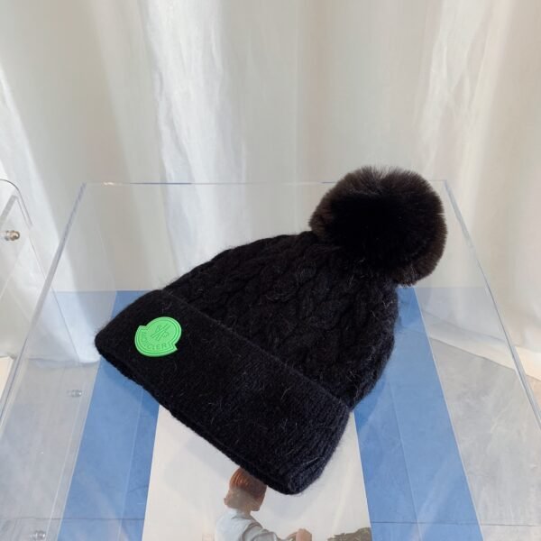 MCL Grenoble Pom Pom Beanie Black Knit - Hat