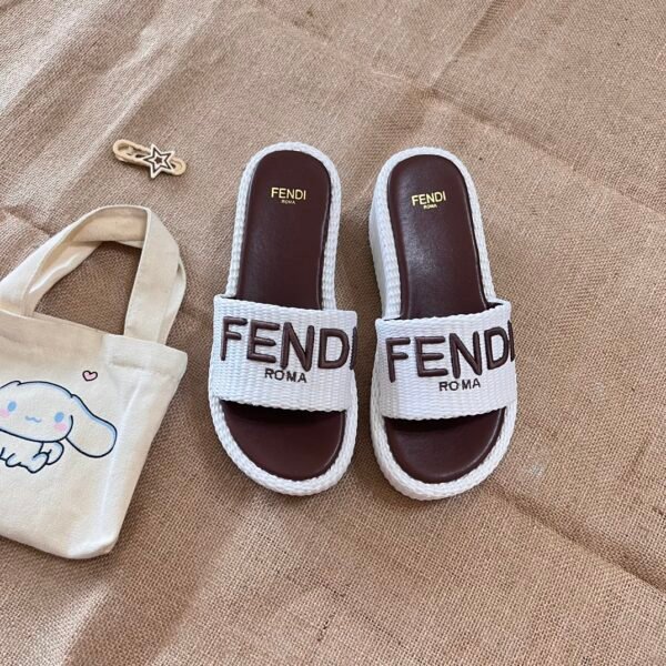 FD FD Roma Slides White/Brown - Slides