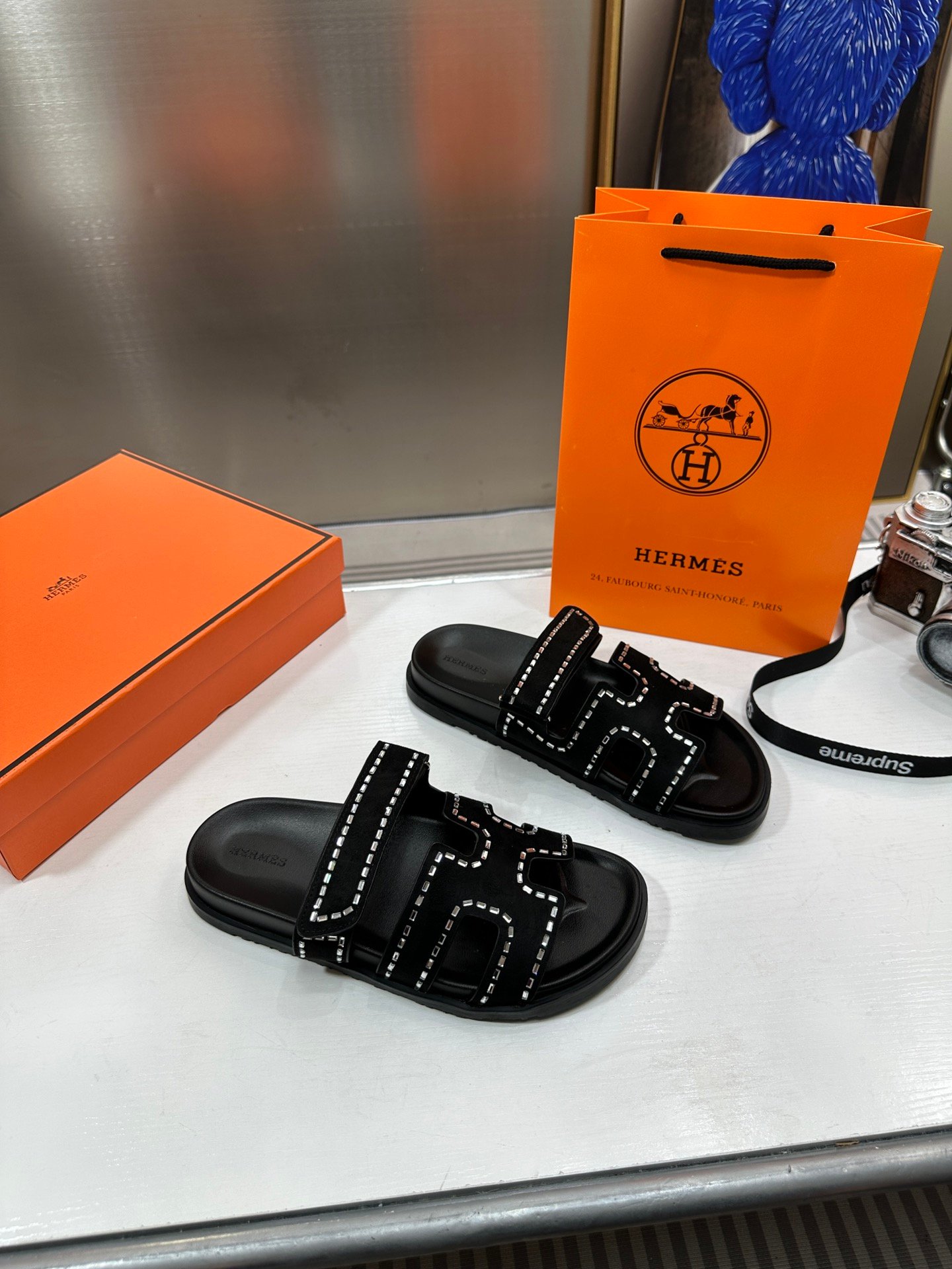 HM Oran Sandals Black Leather - Sandals - Image 2