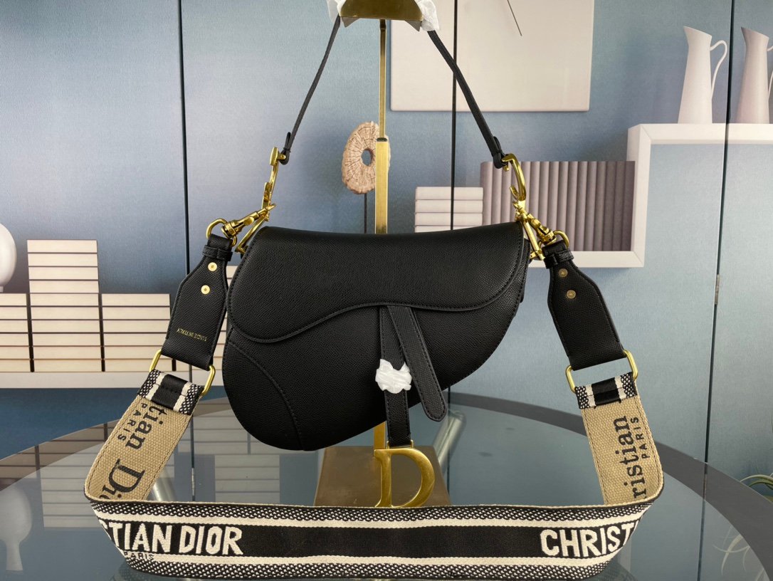 CD Saddle Black Leather - Bag