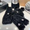 MCL Teddy Scarf Black Angora Wool - Scarf