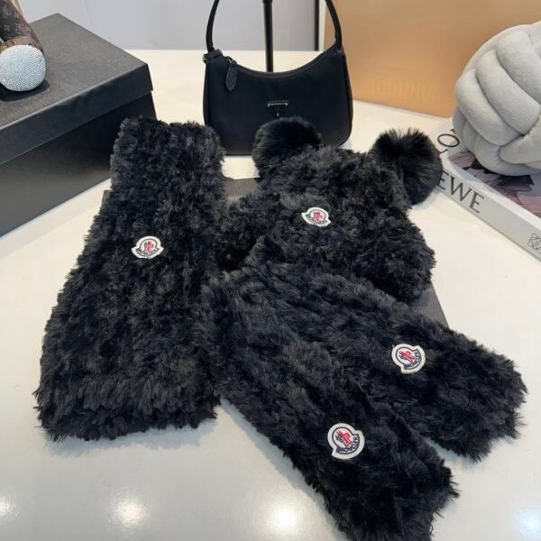 MCL Teddy Scarf Black Angora Wool - Scarf