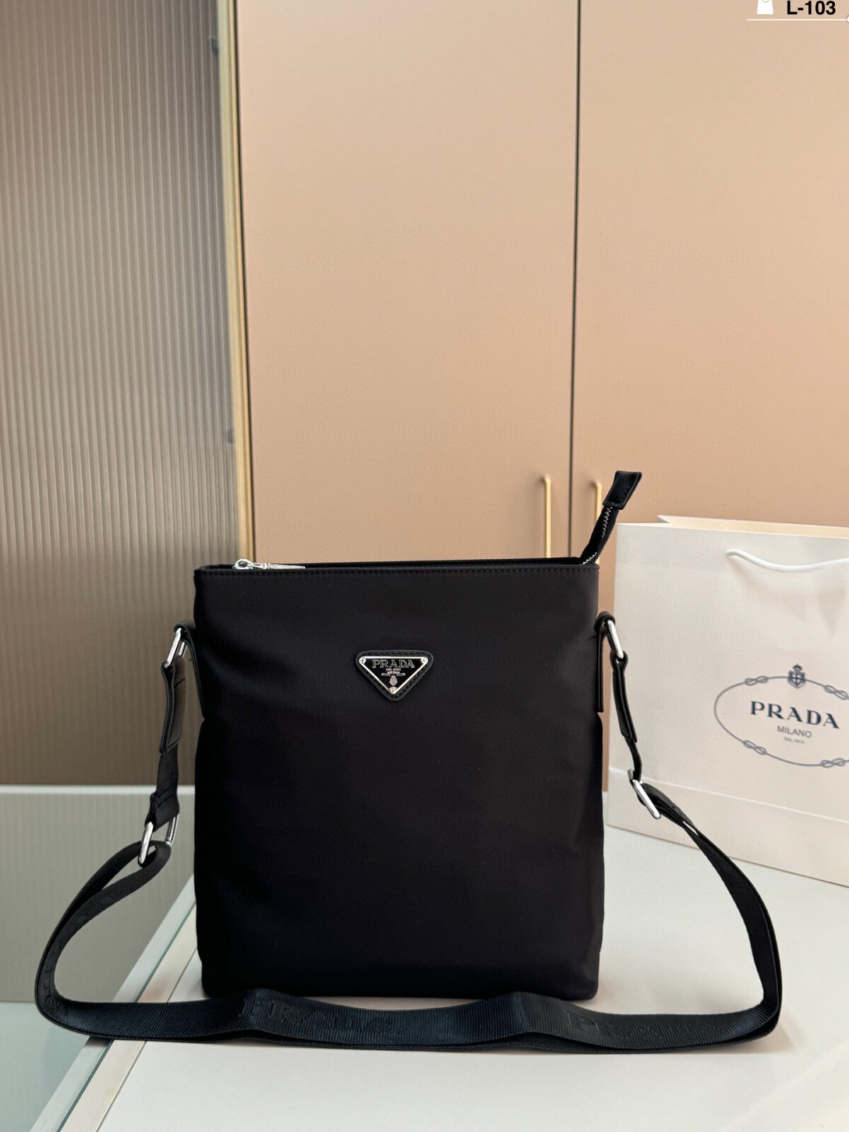 PR Nylon Messenger Black Nylon – Bag — 8
