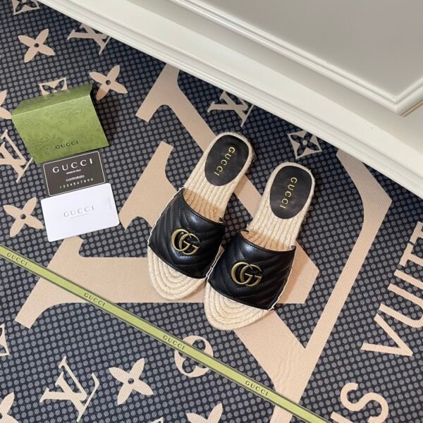 GG Double G Espadrille Slides - Slides