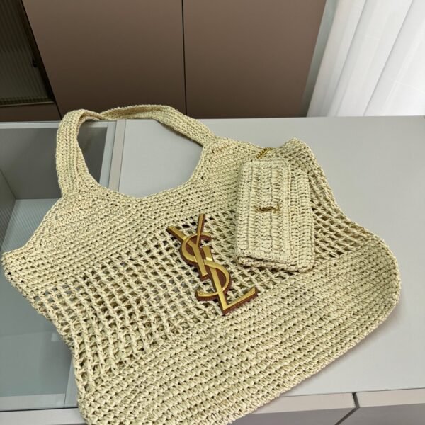 YSL Panier Medium Raffia - Bag