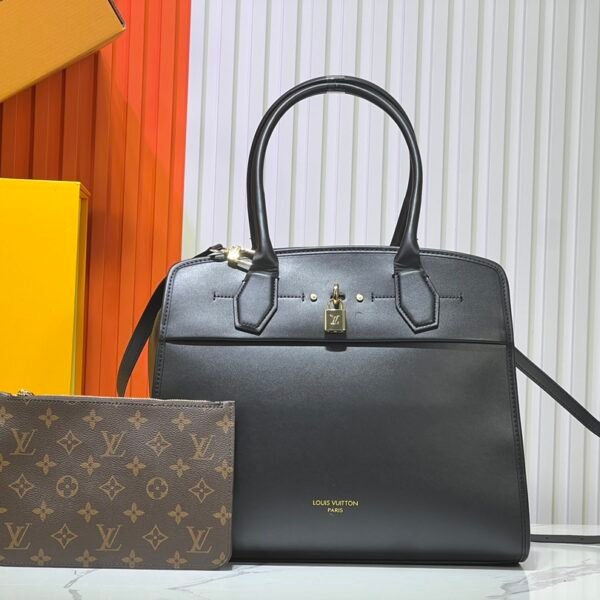LV City Steamer Large Black Leather - Bag