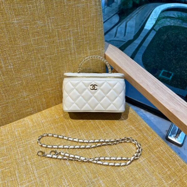 CC Vanity Case Mini White Quilted Leather - Bag