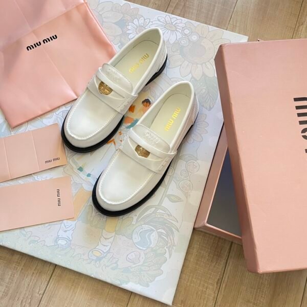 MIU Coin Embossed Loafers - Shoes