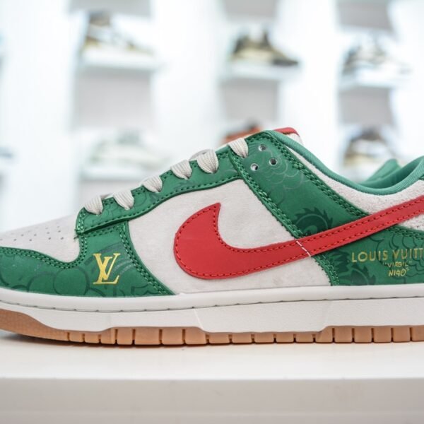 NK Dunk Low x LV Green/Red - Sneakers
