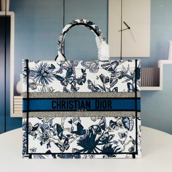 CD Book Tote Large Blue Toile de Jouy - Bag