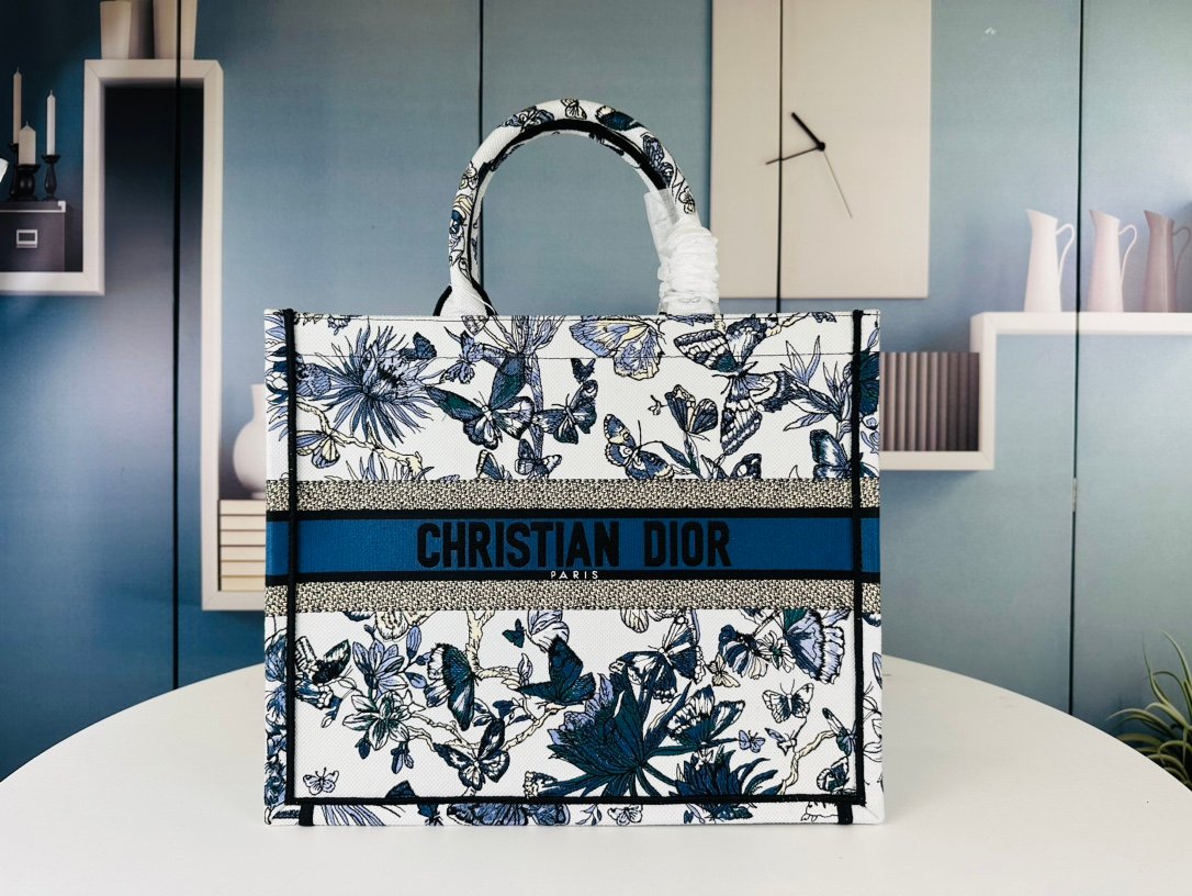 CD Book Tote Large Blue Toile de Jouy - Bag