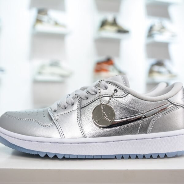 NK Air Jordan 1 Low Golf Metallic Silver - Sneakers