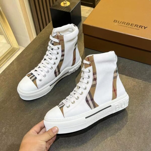 BBR Vintage Check High-Top Sneakers White/Check Canvas - Sneakers