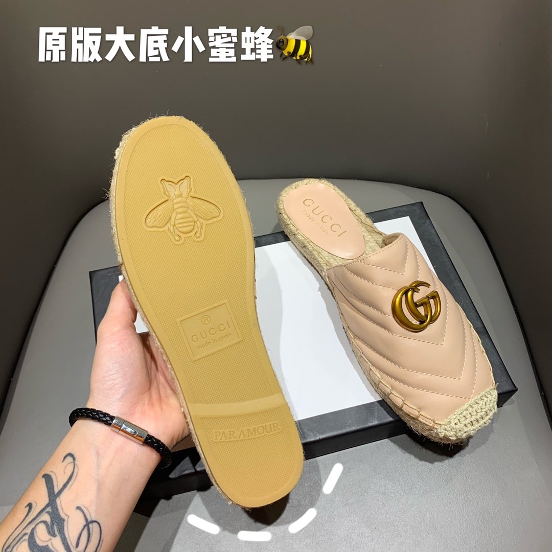 GG GG Marmont Espadrille Beige Leather - Shoes - Image 9