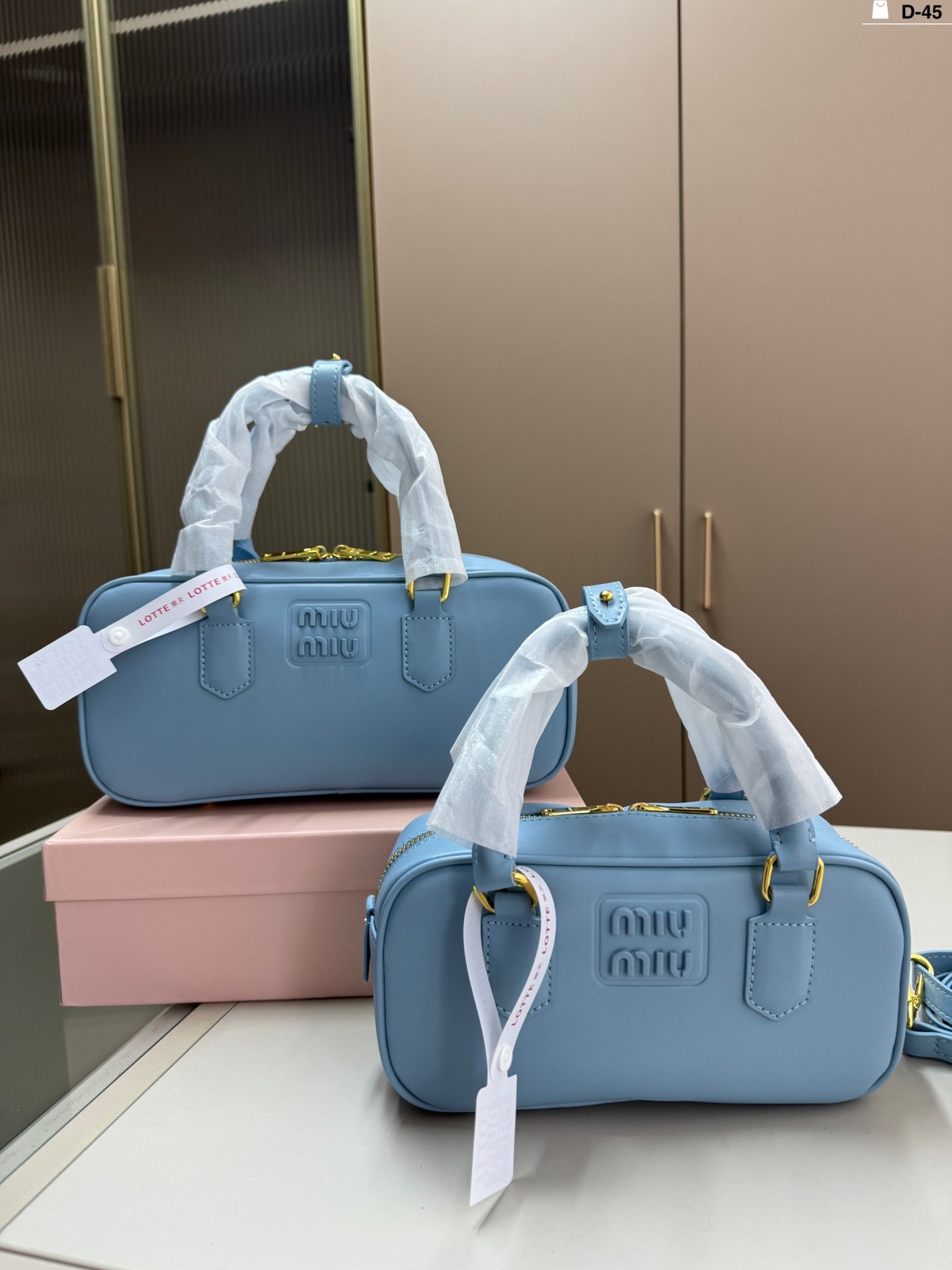 MIU Bowling Bag Pink/Green/Blue Leather - Bag - Image 3