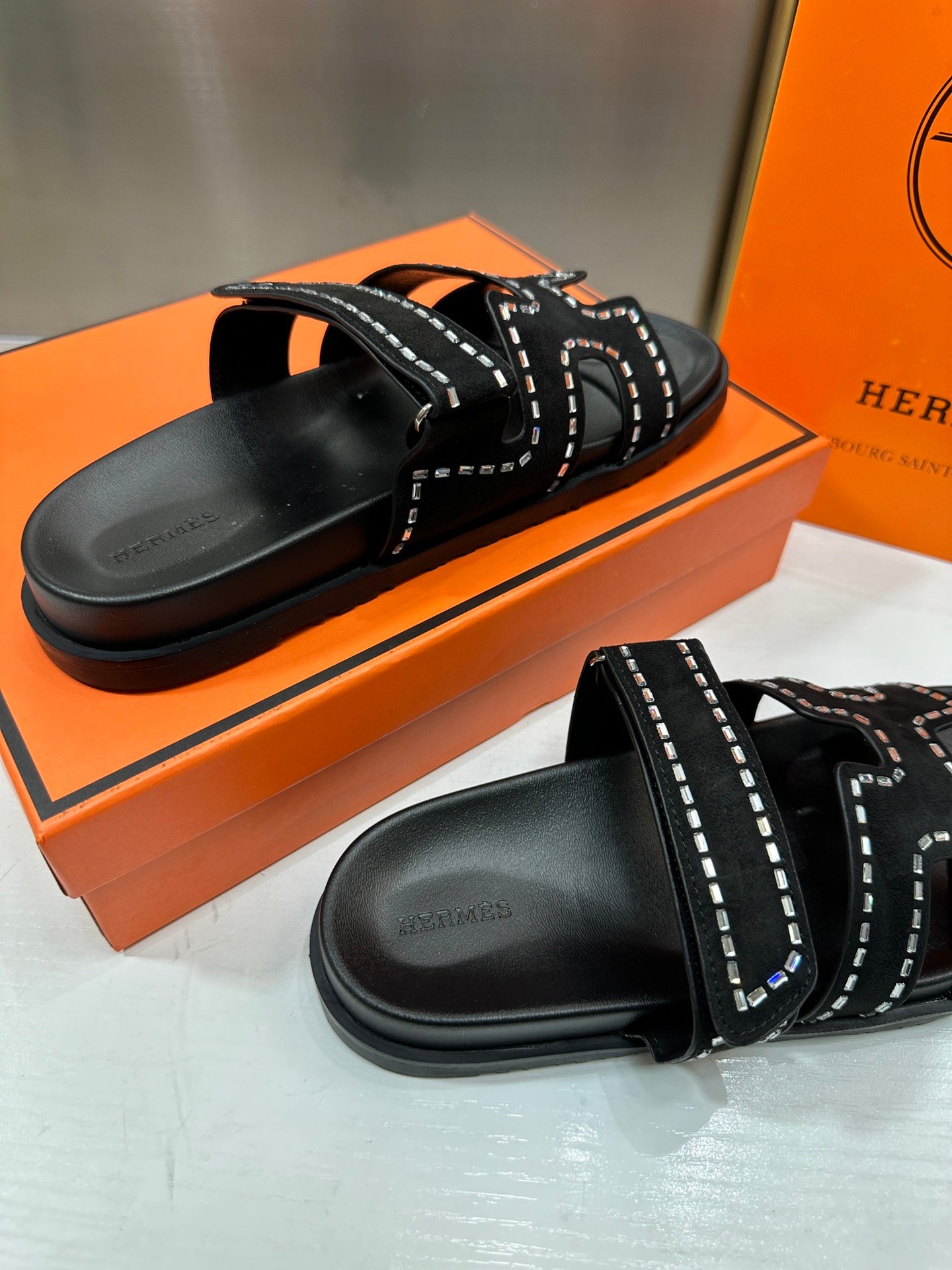HM Oran Sandals Black Leather - Sandals - Image 4
