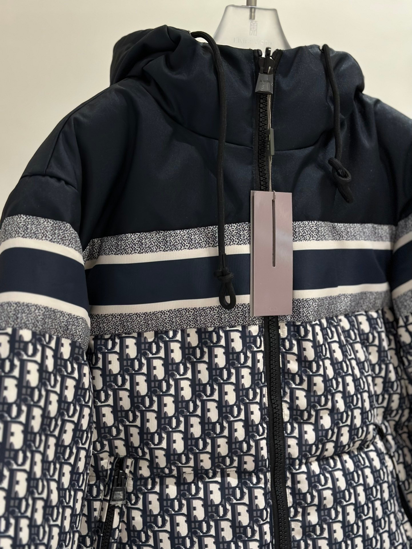 CD Oblique Down Jacket Navy Oblique Canvas - Jacket - Image 4