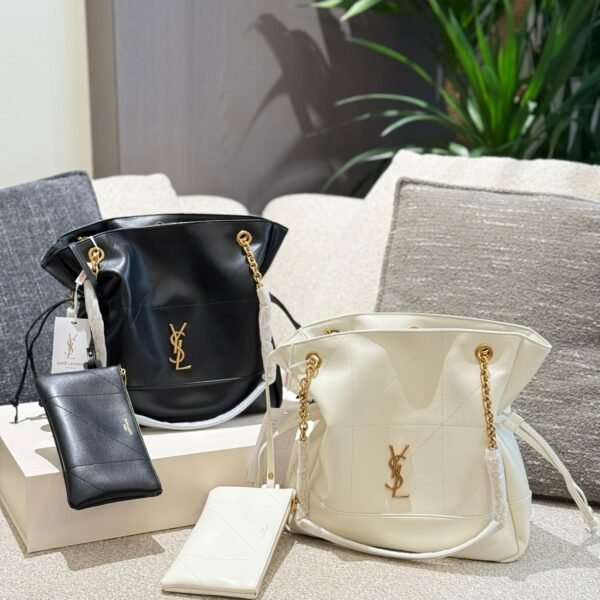 YSL Jamie Black/White Leather - Bag