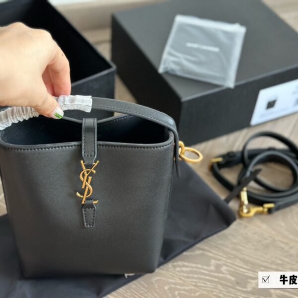 YSL Le Maillon Bucket Black Leather - Bag