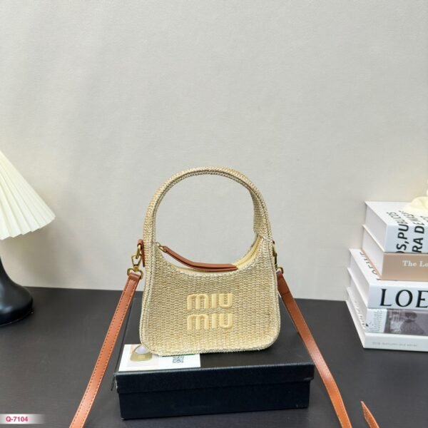 MIU Raffia Woven Bag Raffia - Bag