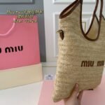 MIU Woven Raffia Tote Natural Raffia – Bag
