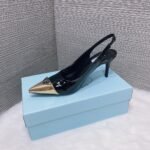 PR Slingback Pointed Toe Pumps – Heels – Black