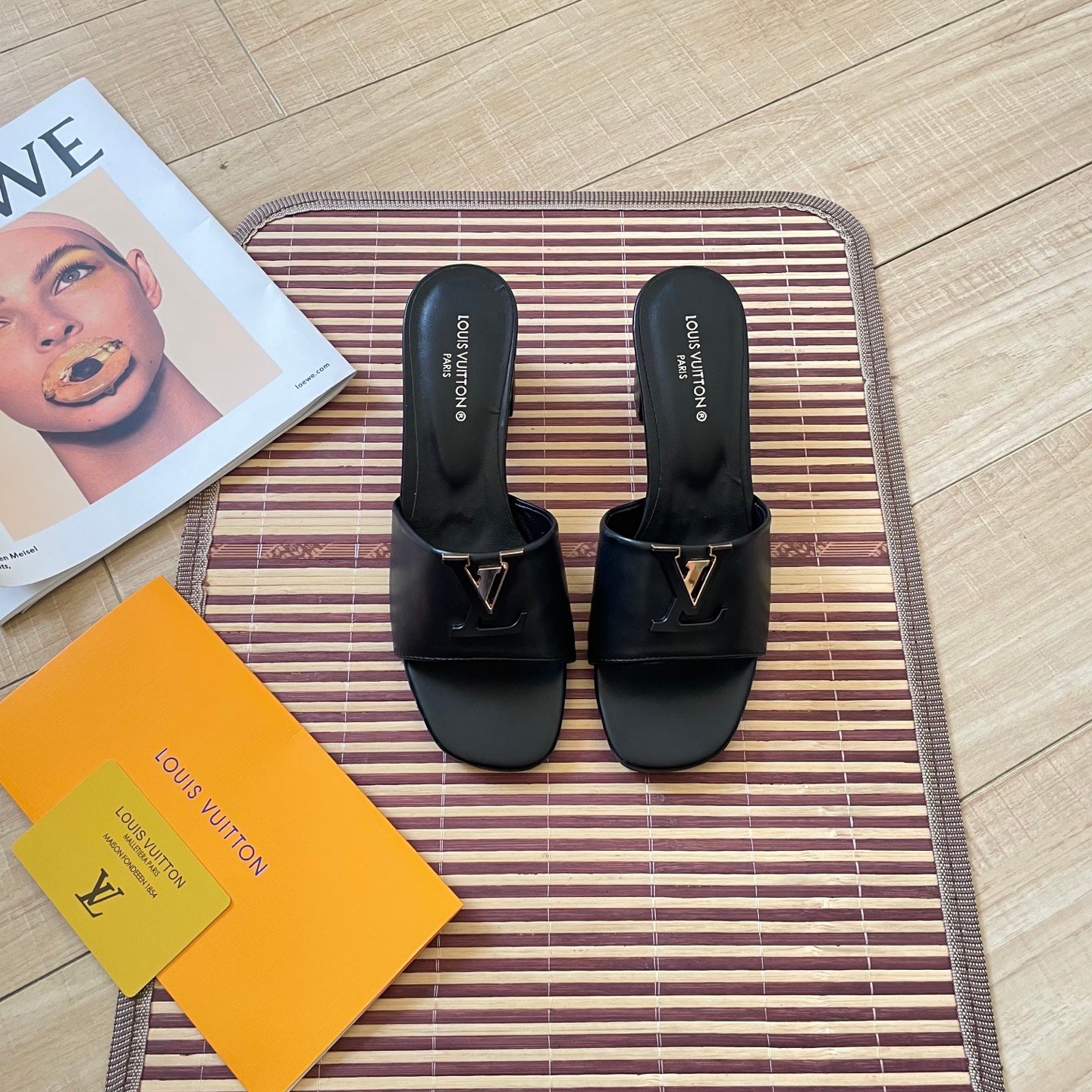 LV Lock It Mule Black Leather - Sandals