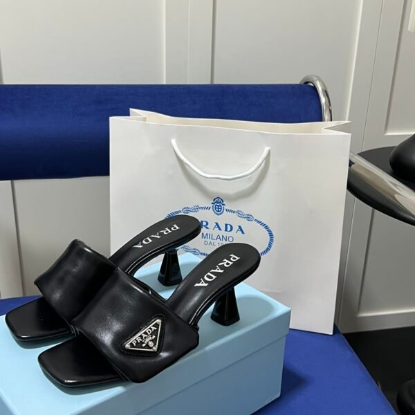 PR Logo Plaque Mules - Heels
