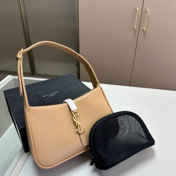 YSL Le 5 à 7 Hobo Beige/Black/White Leather - Bag