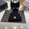 MCL Ribbed Knit Beanie Black Wool - Hat