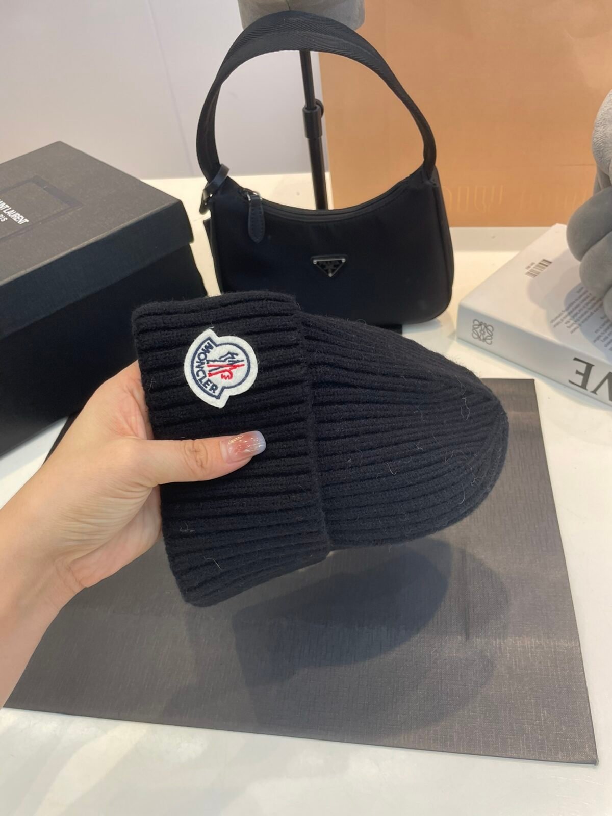 MCL Ribbed Wool Beanie Black – Cappello — 6