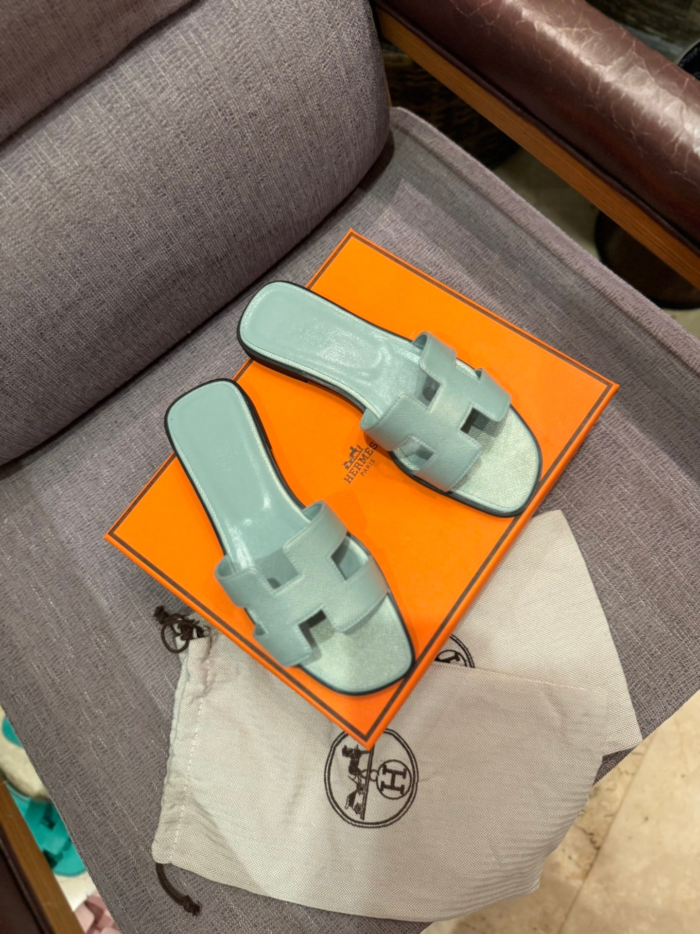 HM Oran Sandals Blue Leather - Sandals - Image 5