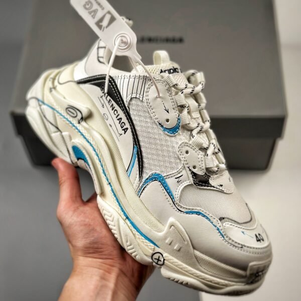 BAL Triple S 44 White/Blue - Sneakers