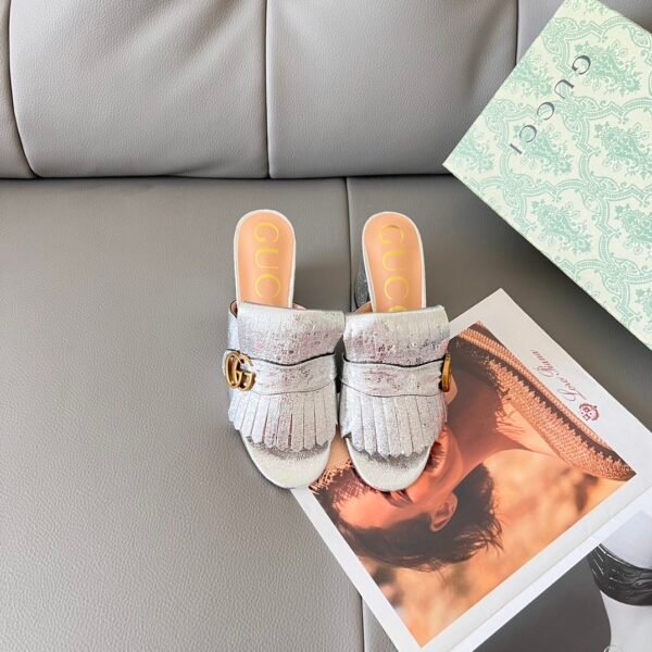GG Marmont Fringe Slide - Heels