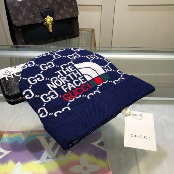 GG TNF x GG Beanie Blue/Beige Wool - Hat