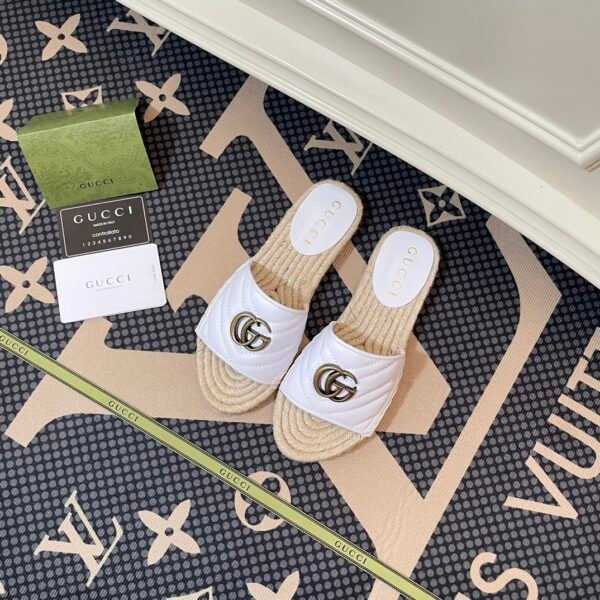 GG Double G Espadrille Slides - Slides