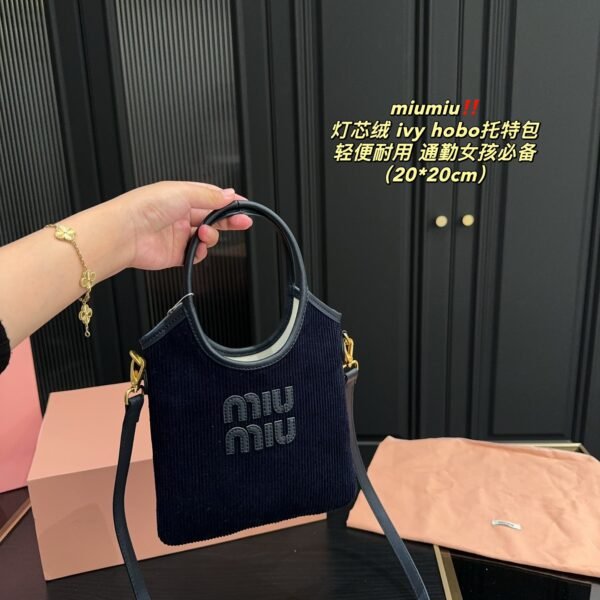 MIU Ivy Hobo Navy Corduroy - Bag
