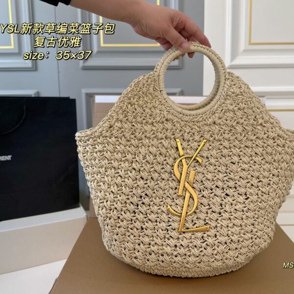 YSL Panier Medium Raffia - Bag