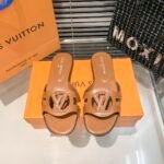 LV Paseo Flat Comfort Mule Tan Leather – Slides