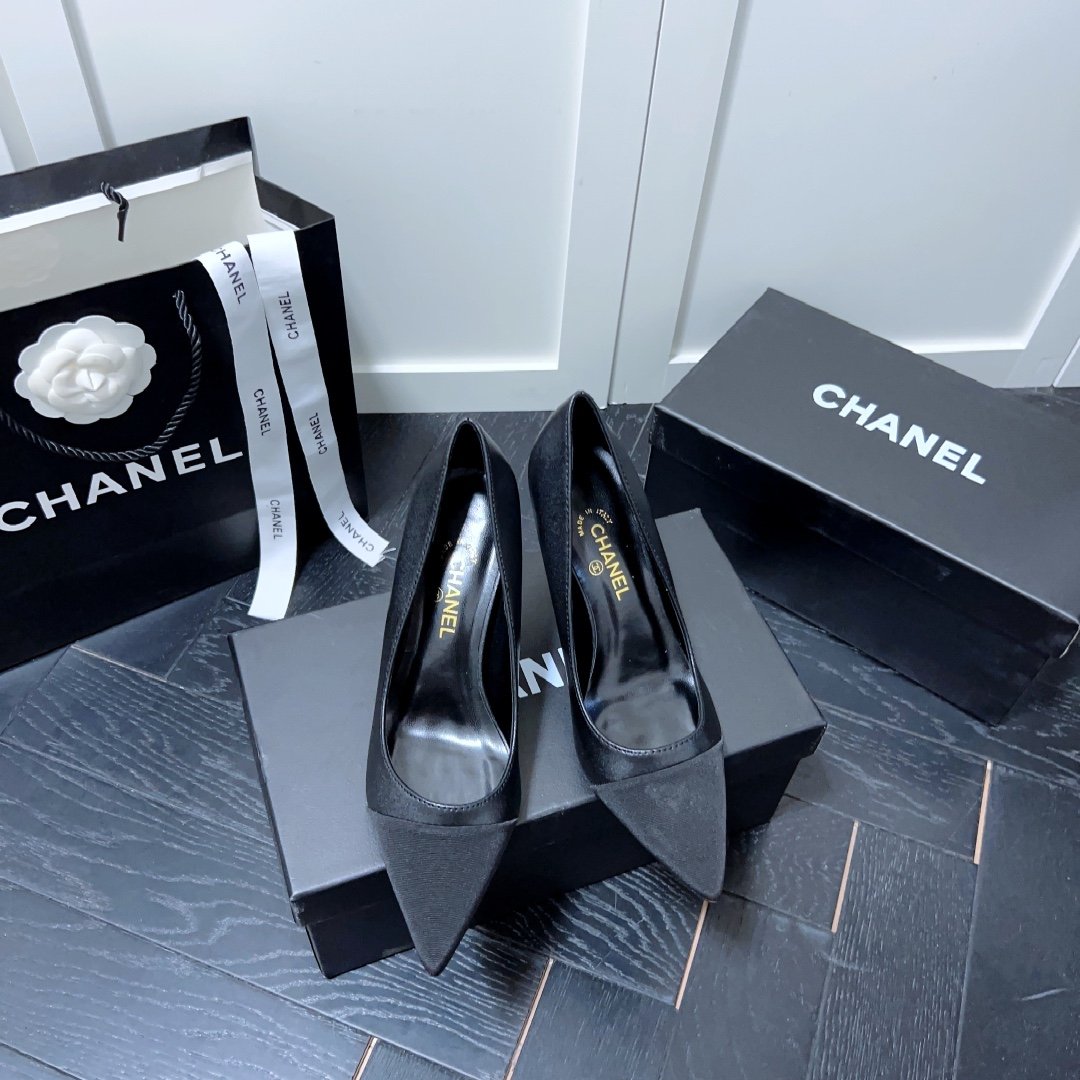 CC Slingback Heels Black Satin - Heels - Image 8