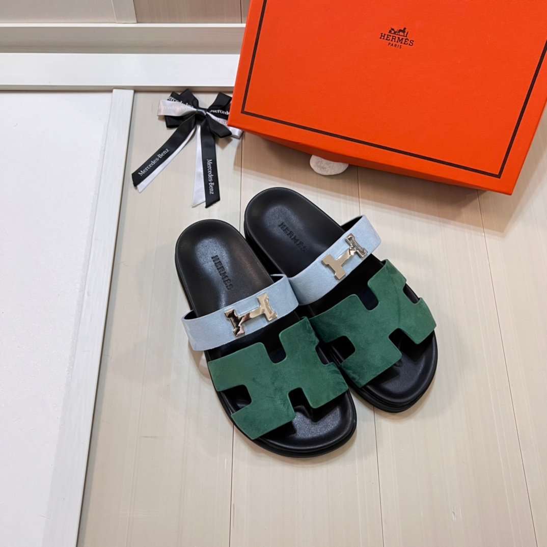 HM Izmir Green/Blue Suede - Sandals - Image 3