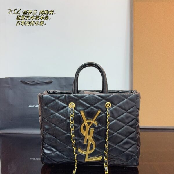YSL Niki Shopping Bag Black Leather - Bag