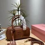 MIU Wander Matelassé Brown Leather – Bag