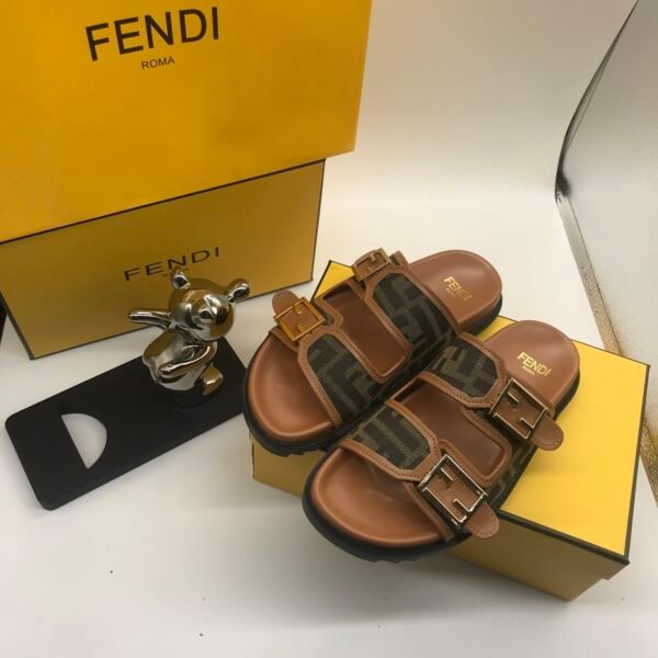 FD FF Motif Double Strap Sandals - Sandals