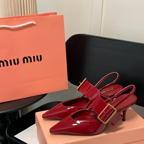 MIU Buckled Slingback Pumps - Heels