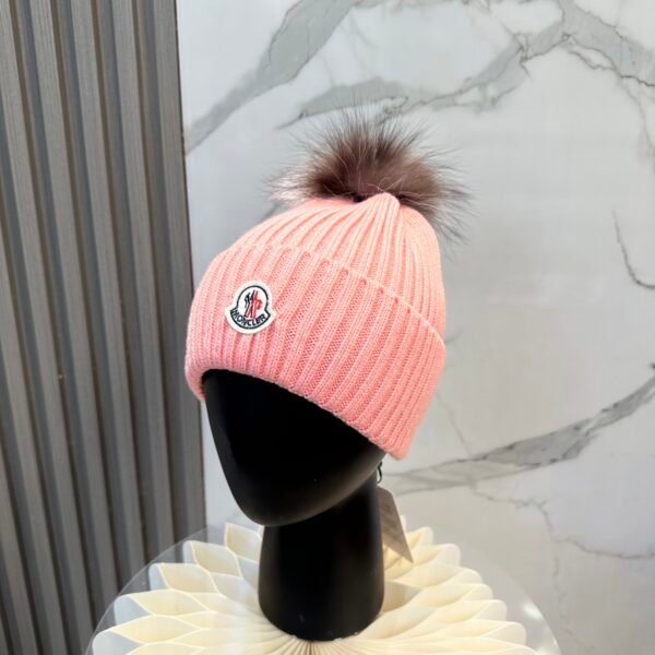 MCL Pom Pom Beanie Pink Knit - Hat