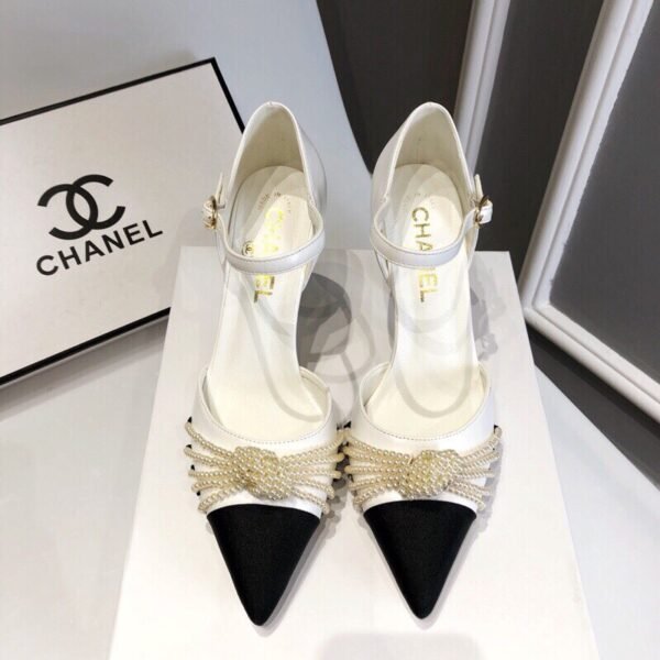 CC Pearl Embellished Cap Toe Pumps - Heels