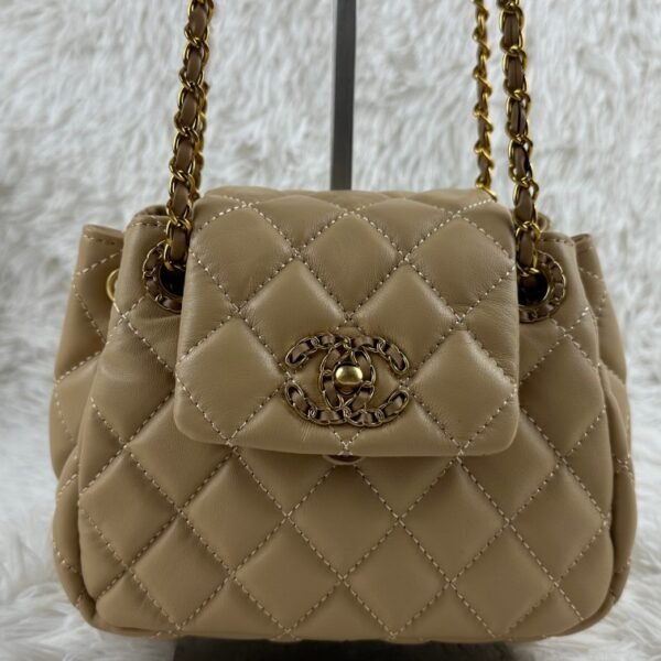 CC Mini Flap Beige Lambskin - Bag