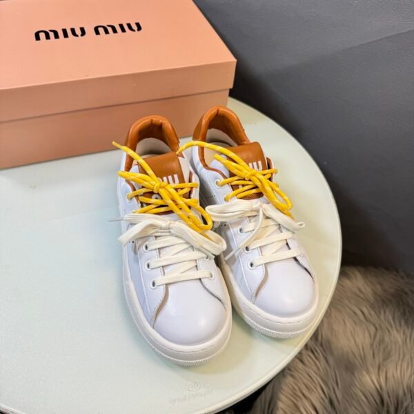 MIU Matelassé Sneakers White/Orange - Sneakers